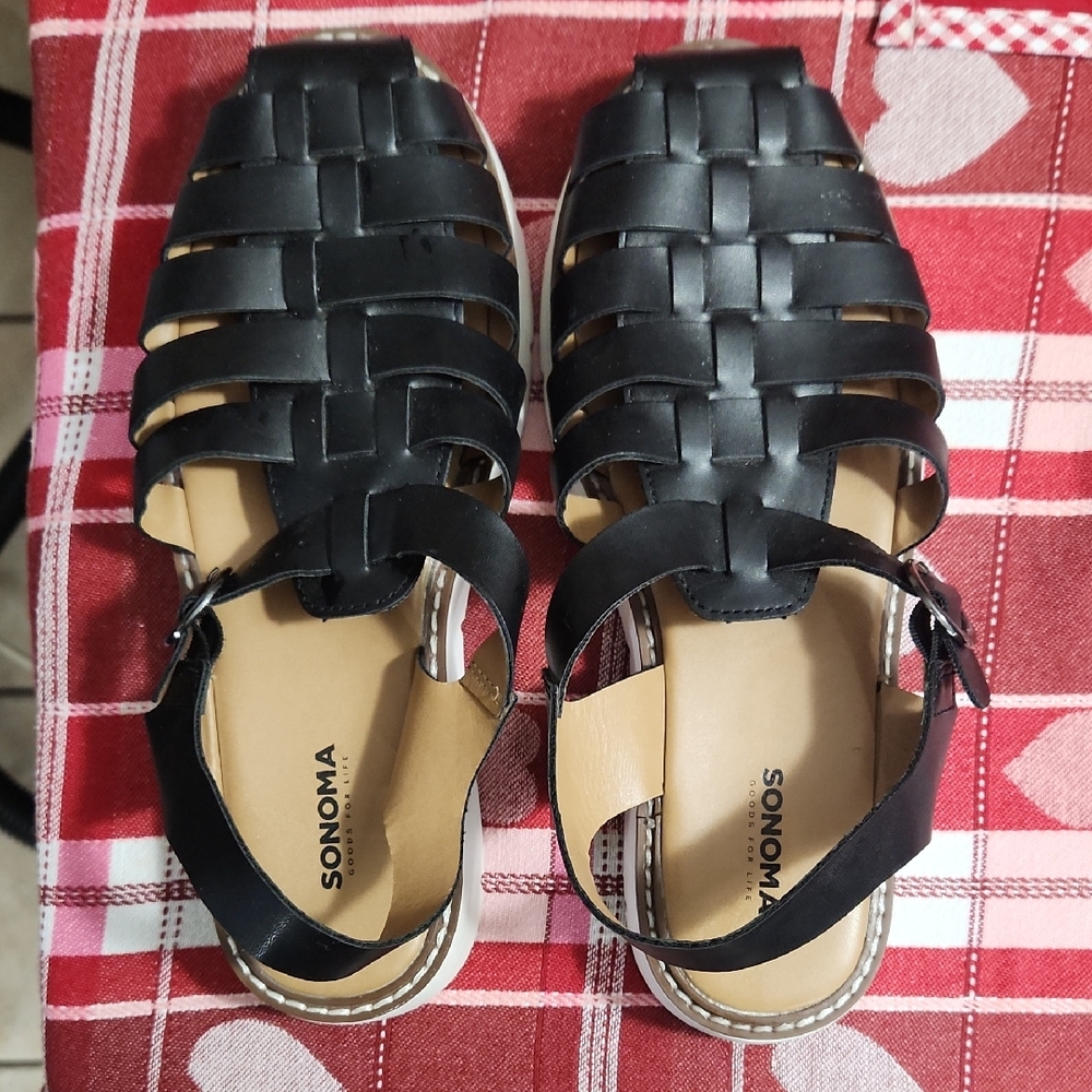 Sonoma Women's Black Woven Sandals